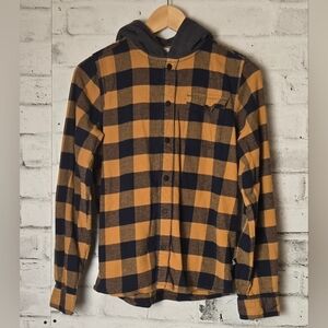 Ripzone Boys' Hideout 2.0 Hooded Plaid Long Sleeve Shirt | BOY XL